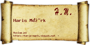 Haris Márk névjegykártya